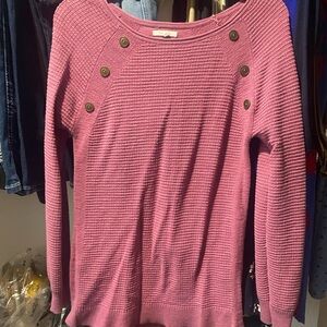 Women's Pink Sweater with Button Detail